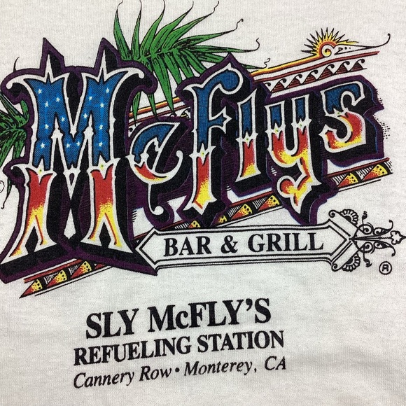 Vintage 80s Sly McFly’s refueling station Monterey Ca. single stitch T - Picture 2 of 5